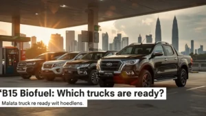 B15 biofuel Malaysia, diesel vehicle compatibility, biofuel blend regulations, Isuzu D-Max B15, Ford Ranger biofuel, biofuel B15 trucks, Malaysia fuel policy 1