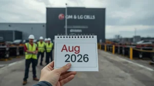 GM electric vehicle battery, LG Energy Solution, Ultium Cells, Ohio battery plant, U.S. EV demand slowdown, electric vehicle market, battery factory layoffs 1