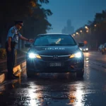 car headlight modification, illegal lighting fine, traffic violation Vietnam, driver penalty, road safety, traffic police, vehicle lighting regulations 1