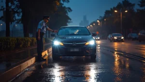car headlight modification, illegal lighting fine, traffic violation Vietnam, driver penalty, road safety, traffic police, vehicle lighting regulations 1