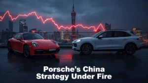 Porsche China, Porsche restructuring, luxury car market China, electric SUV, Porsche sales decline, automotive industry China, Porsche investors 1