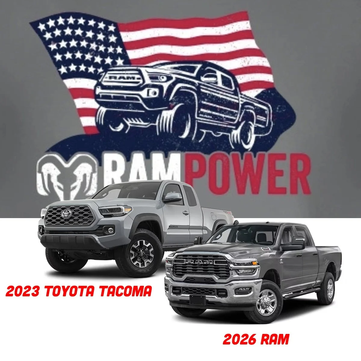Ram trucks, AI branding error, Toyota Tacoma, automotive merchandise, US flag mistake, AI-generated design, vehicle branding controversy 3
