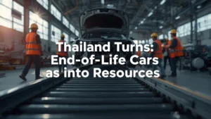 Thailand car recycling, end-of-life vehicle, ELV recycling, automotive waste management, circular economy Thailand, sustainable vehicle disposal, Toyota Tsusho partnership 1