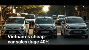 cheap gasoline cars Vietnam, A-segment cars, Hyundai Grand i10, Toyota Wigo, Kia Morning, Vietnam auto market, low-cost cars, car sales decline 1