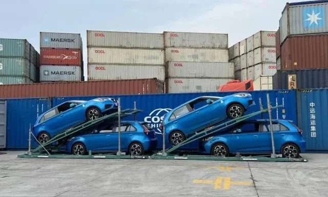 China car export, automotive logistics, RoRo vessel shortage, flat rack shipping, container car transport, Leapmotor, Hyundai Glovis, EV export 3