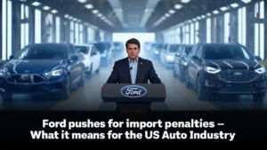 Ford, Jim Farley, USMCA, automotive imports, trade penalties, GM, Toyota, US auto industry 1